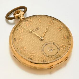 Swiss gold open faced Art Deco lever watch Circa 1934 Swiss gold open faced Art Deco lever watch Circa 1934