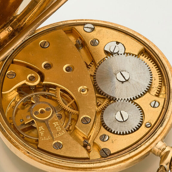 Swiss gold open faced Art Deco lever watch Circa 1934 Swiss gold open faced Art Deco lever watch Circa 1934