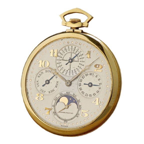 Fine Swiss 18k gold complicated pocket watch Circa 1925