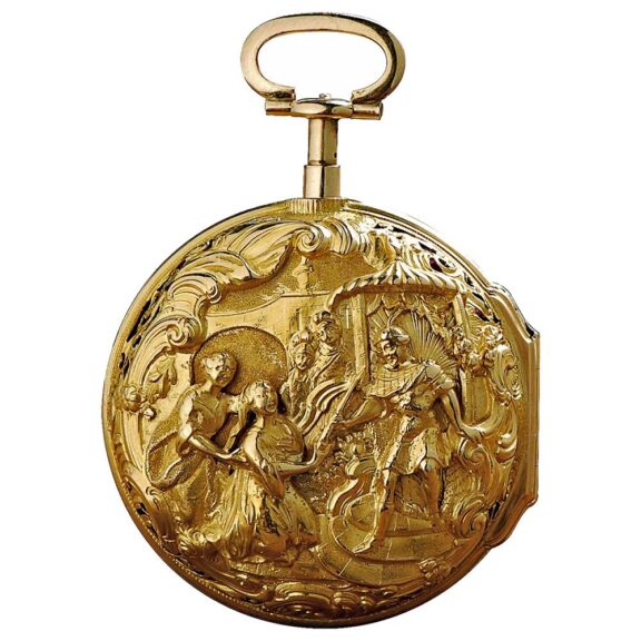 English 22k gold repeating verge repoussé watch Circa 1780 English 22k gold repeating verge repoussé watch Circa 1780