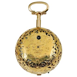 English 22k gold repeating verge repoussé watch Circa 1780