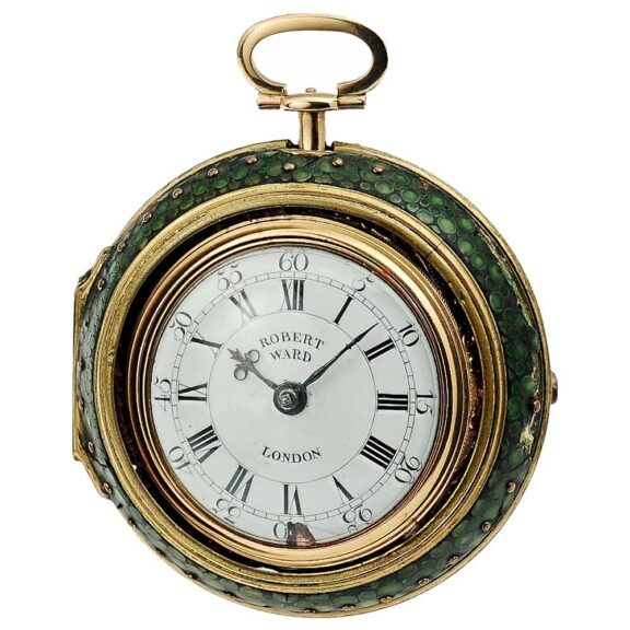 English 22k gold repeating verge repoussé watch Circa 1780