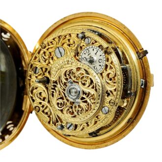 English 22k gold repeating verge repoussé watch Circa 1780