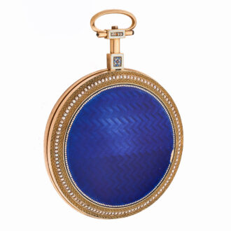 French gold pearl set watch with protective case Circa 1790 French gold pearl set watch with protective case Circa 1790