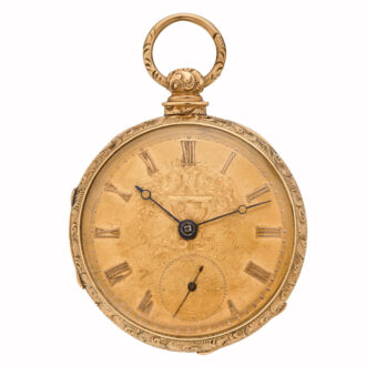 English 9K gold decorative English lever watch Circa 1825