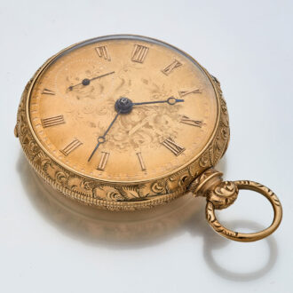 English 9K gold decorative English lever watch Circa 1825