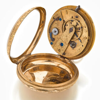 English 9K gold decorative English lever watch Circa 1825