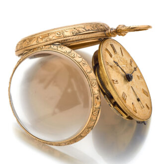 English 9K gold decorative English lever watch Circa 1825