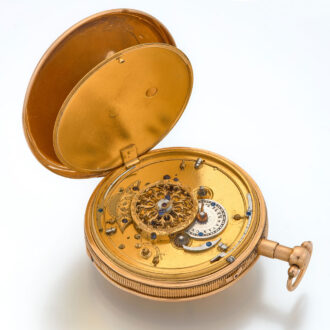 Gold Swiss quarter repeating verge pocket watch Circa 1820 Gold Swiss quarter repeating verge pocket watch Circa 1820