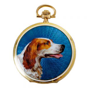 Swiss gold enamel full hunting pocket watch Circa 1910