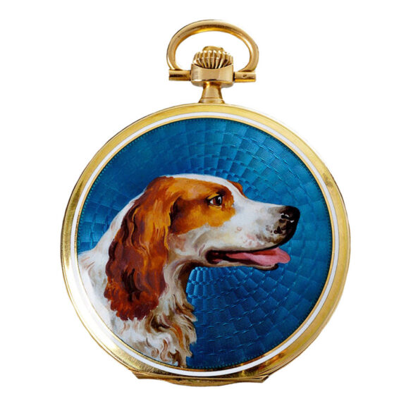 Swiss gold enamel full hunting pocket watch Circa 1910