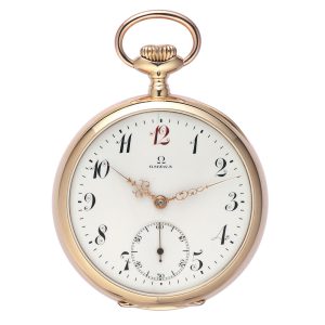 Fine Swiss 14 carat pink gold open faced keyless lever Circa 1914
