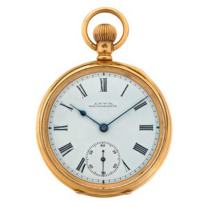 American solid 18 carat gold open faced watch Circa 1910