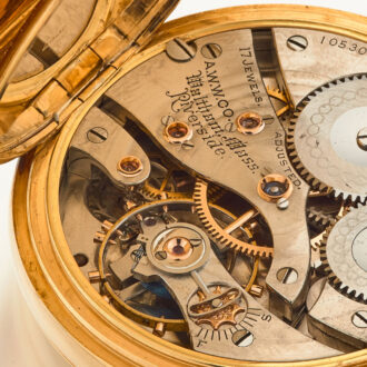 American solid 18 carat gold open faced watch Circa 1910