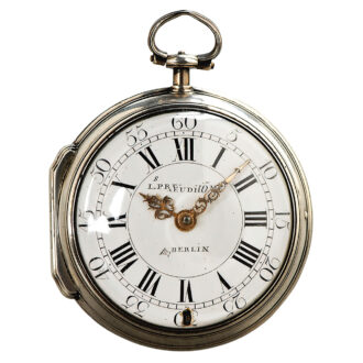 German silver pair cased verge pocket watch, circa 1800