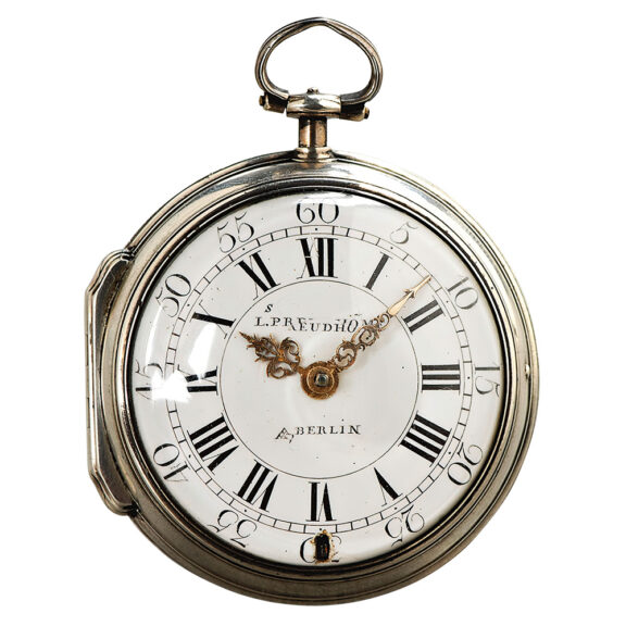 German silver pair cased verge pocket watch, circa 1800