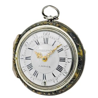 German silver pair cased verge pocket watch, circa 1800