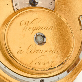 Belgian 18 carat gold hunting cased verge watch Circa 1800