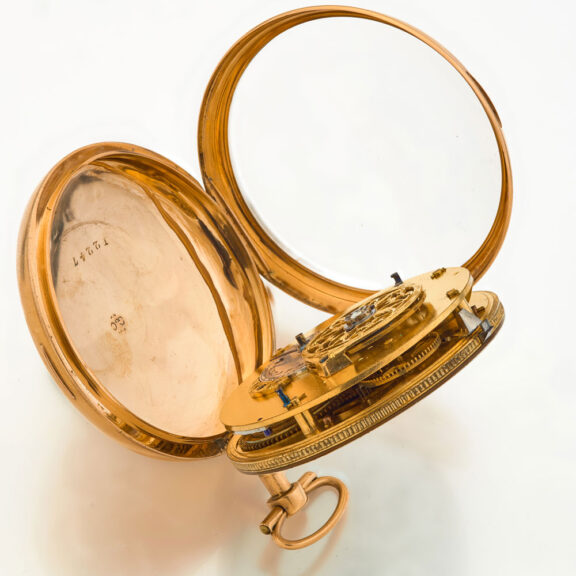 Belgian 18 carat gold hunting cased verge watch Circa 1800 Belgian 18 carat gold hunting cased verge watch Circa 1800