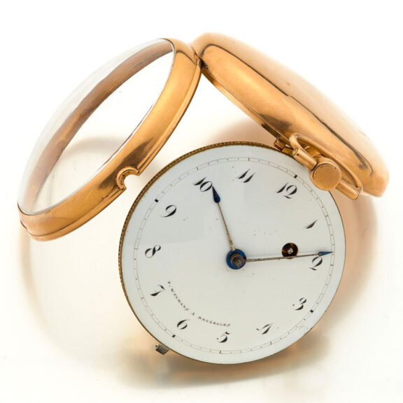 Belgian 18 carat gold hunting cased verge watch Circa 1800 Belgian 18 carat gold hunting cased verge watch Circa 1800