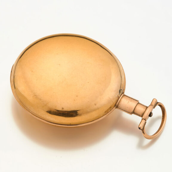 English 18 carat gold keywind hunting cased glassless watch English 18 carat gold keywind hunting cased glassless watch