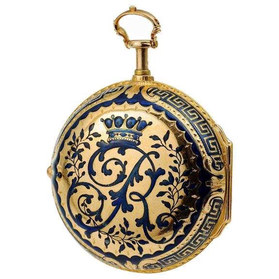English gold quarter repeater with chatelaine Circa 1766