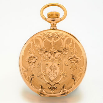 Fine Swiss 14k gold engraved lever pocket watch Circa 1900