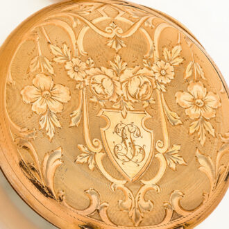 Fine Swiss 14k gold engraved lever pocket watch Circa 1900
