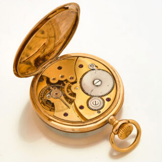 Fine Swiss 14k gold engraved lever pocket watch Circa 1900