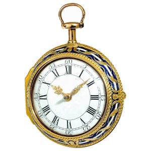 English 20k gold and enamel quarter repeater Circa 1749