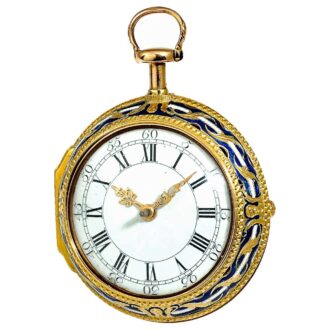 English 20k gold and enamel quarter repeater Circa 1749