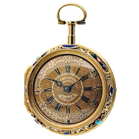 Fine gold verge with Queen Anne’s Coat of Arms Circa 1700 Fine gold verge with Queen Anne’s Coat of Arms Circa 1700