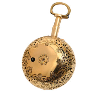 Fine gold verge with Queen Anne’s Coat of Arms Circa 1700