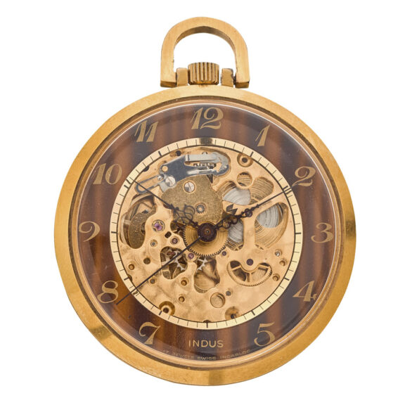 Swiss gilt watch with a skeletonized movement Circa 1970 Swiss gilt watch with a skeletonized movement Circa 1970