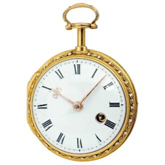 English ornamental gold enamel verge pocket watch Circa 1790