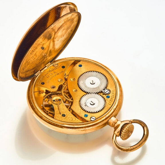 Fine American 14 carat gold open faced watch Circa 1900 Fine American 14 carat gold open faced watch Circa 1900