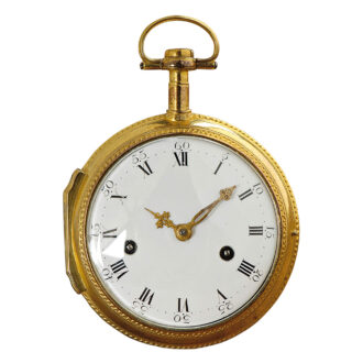 French fire gilded hour repeating pocket watch Circa 1780 French fire gilded hour repeating pocket watch Circa 1780