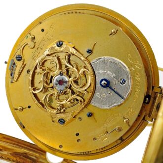 French fire gilded hour repeating pocket watch Circa 1780 French fire gilded hour repeating pocket watch Circa 1780