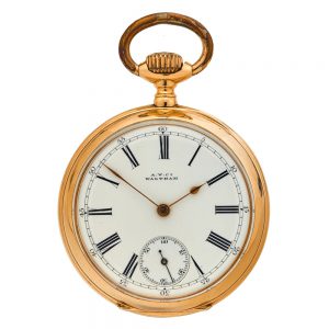 American 14 carat gold lever watch by Waltham Circa 1890