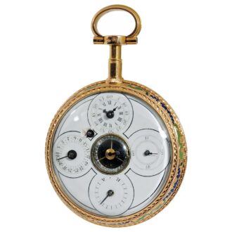 French early double sided gold enamel pocket watch Circa 1780