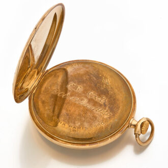 Swiss 14k gold engine turned lever pocket watch Circa 1925