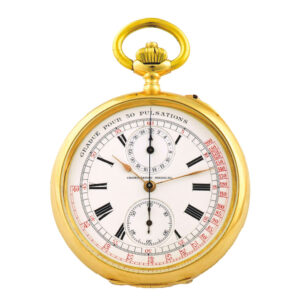 Swiss gold chronograph with pulsometer scale Circa 1920