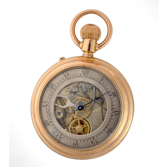 A Swiss gold double face watch with chronograph Circa 1870 A Swiss gold double face watch with chronograph Circa 1870