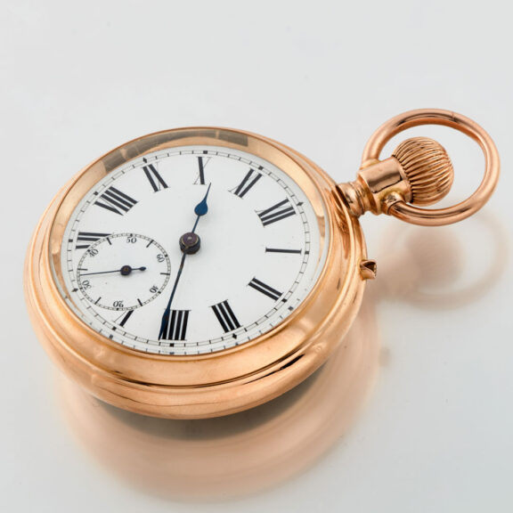 A Swiss gold double face watch with chronograph Circa 1870 A Swiss gold double face watch with chronograph Circa 1870