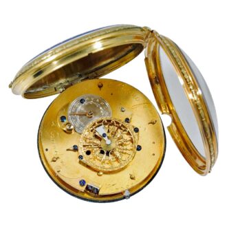 Swiss ornamental gold enamel verge pocket watch Circa 1790