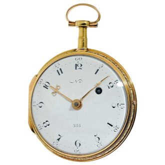 Swiss ornamental gold enamel verge pocket watch Circa 1790