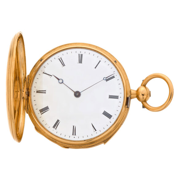 English 18k gold quarter repeating cylinder watch Circa 1850