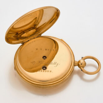 English 18k gold quarter repeating cylinder watch Circa 1850