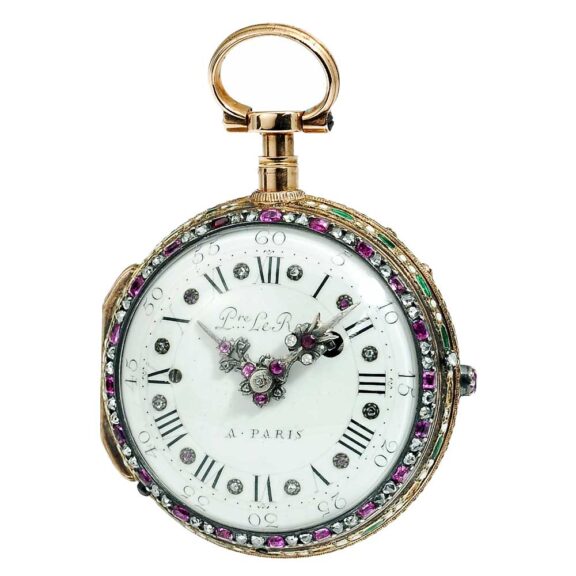 French ornamental gold enamel repeating verge Circa 1770 French ornamental gold enamel repeating verge Circa 1770