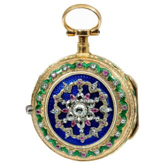 French ornamental gold enamel repeating verge Circa 1770